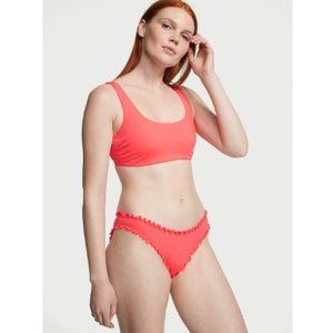 Victoria's Secret Swim Mix-and-Match Ruffle Cheeky Bikini Bottom Peach Small NWT